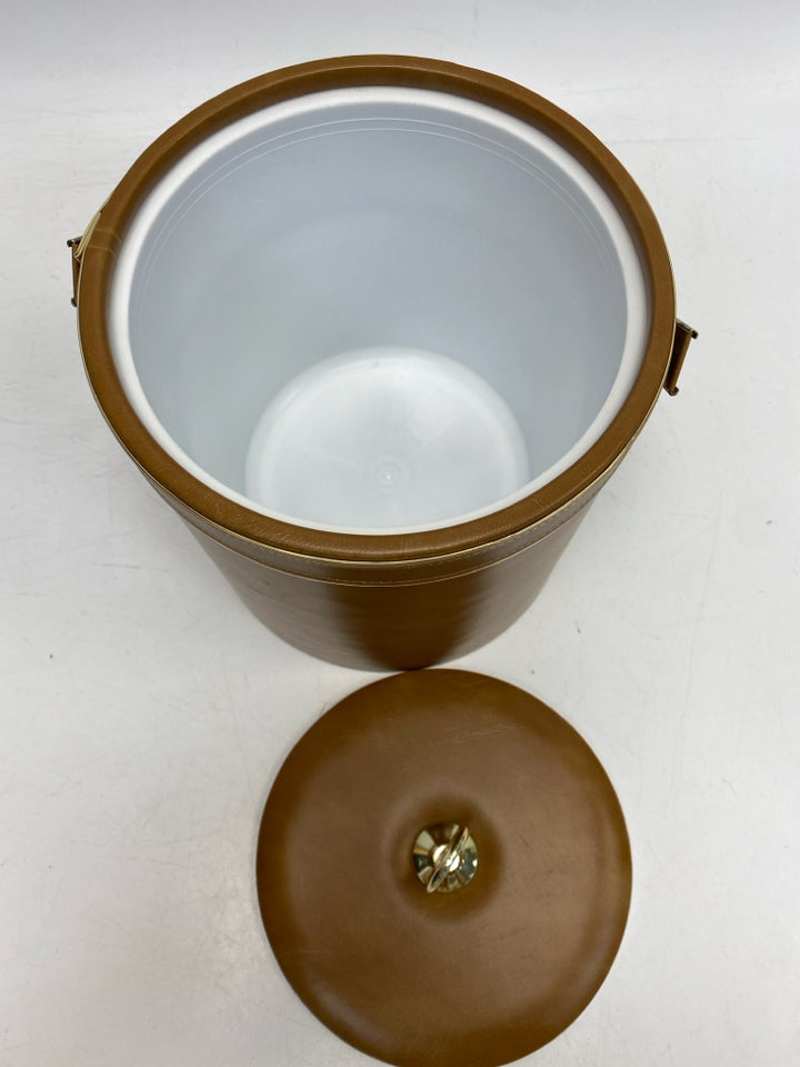 Brown Gold Ice Bucket