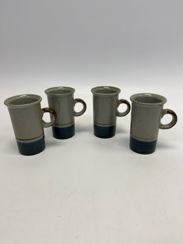 Gray Blue Stoneware Coffee Mug