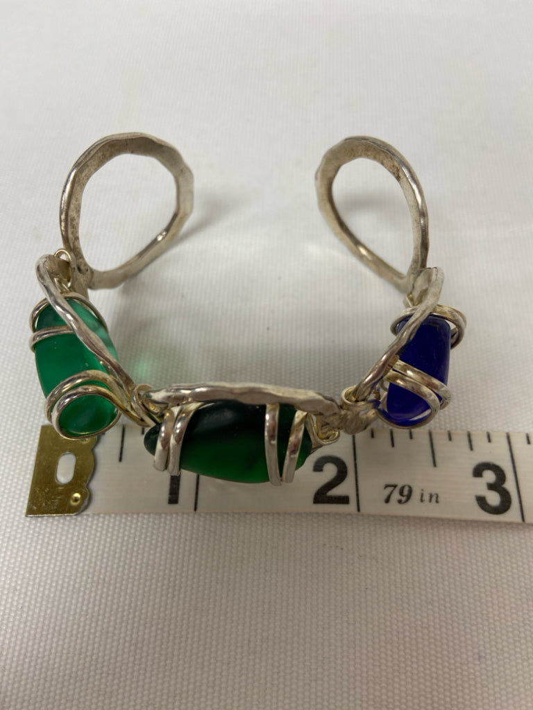 Silver Blue/Green Bracelet