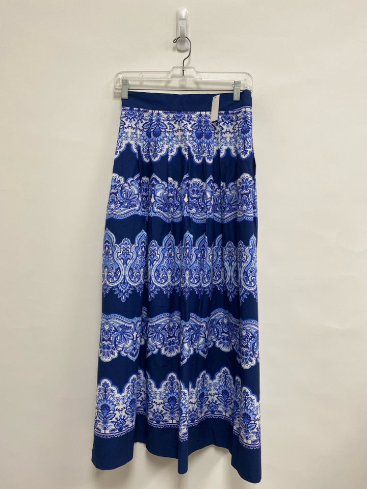 NWT Talbots Size 10 Navy White/Blue Floral Maxi Ladies Skirt