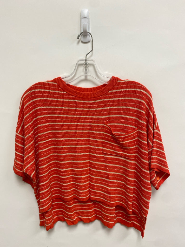 Kerisma Size S Orange Beige Striped Cropped Ladies Sweater