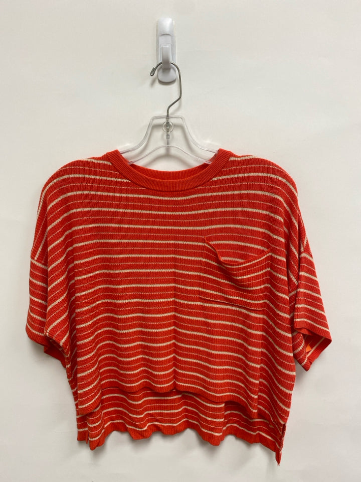 Kerisma Size S Orange Beige Striped Cropped Ladies Sweater