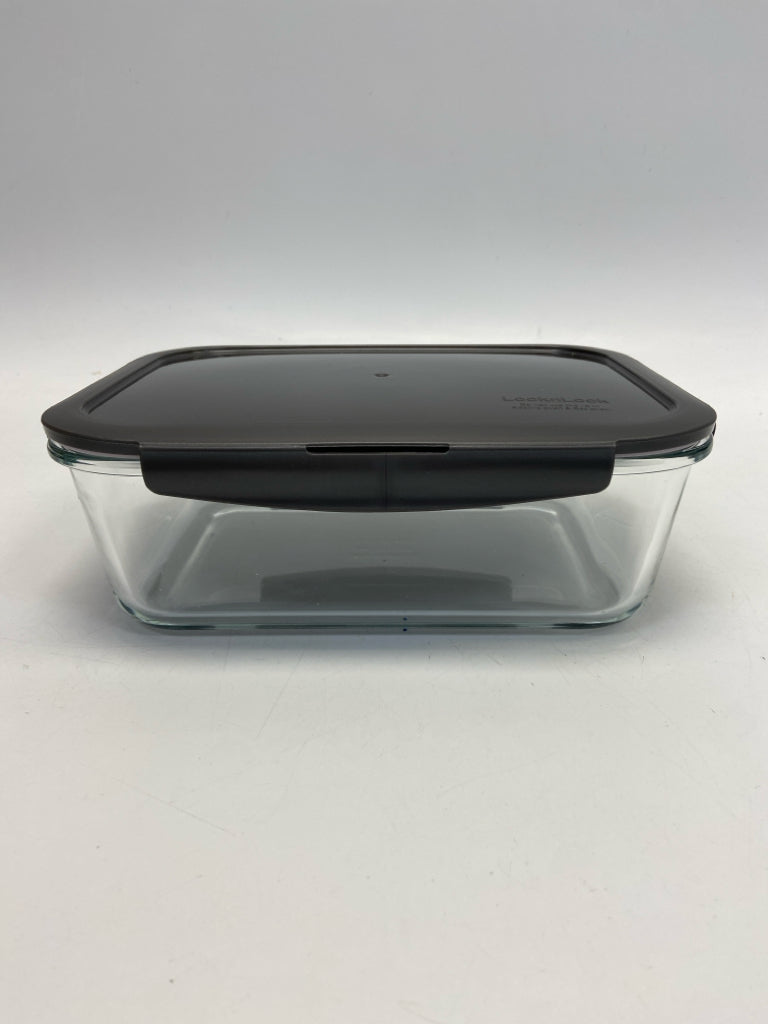 Lock &amp; Lock Dark Gray Clear Glass Storage Container