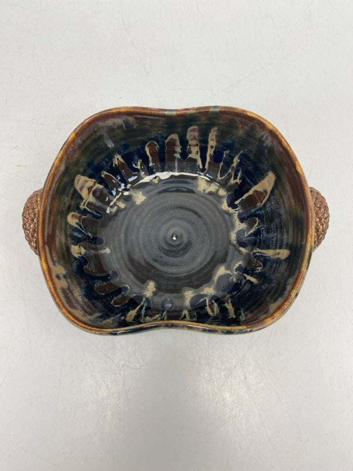 Brown Tan/blue Gradient Pottery