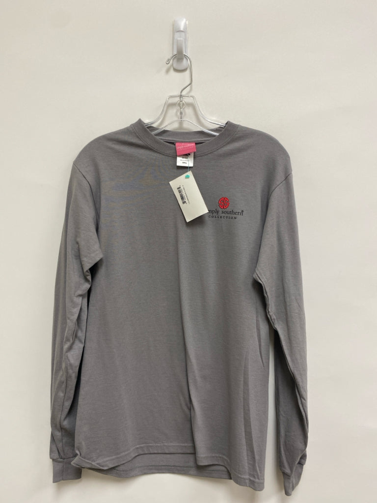 NWT Simply Southern Size S Gray White/Multi Christmas Ladies Top