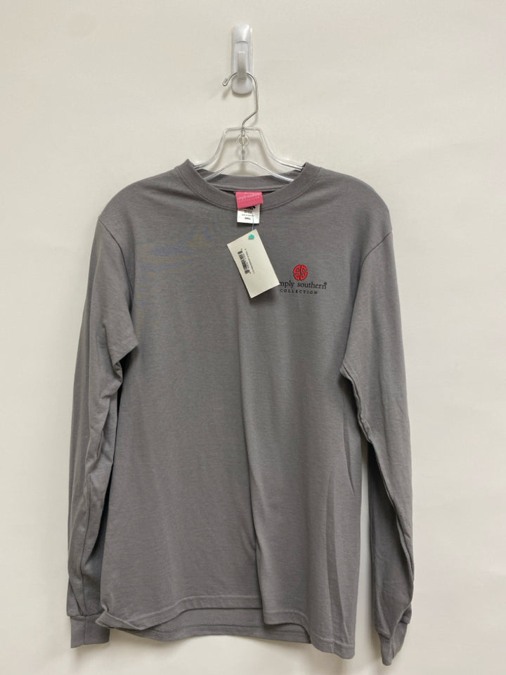 NWT Simply Southern Size S Gray White/Multi Christmas Ladies Top