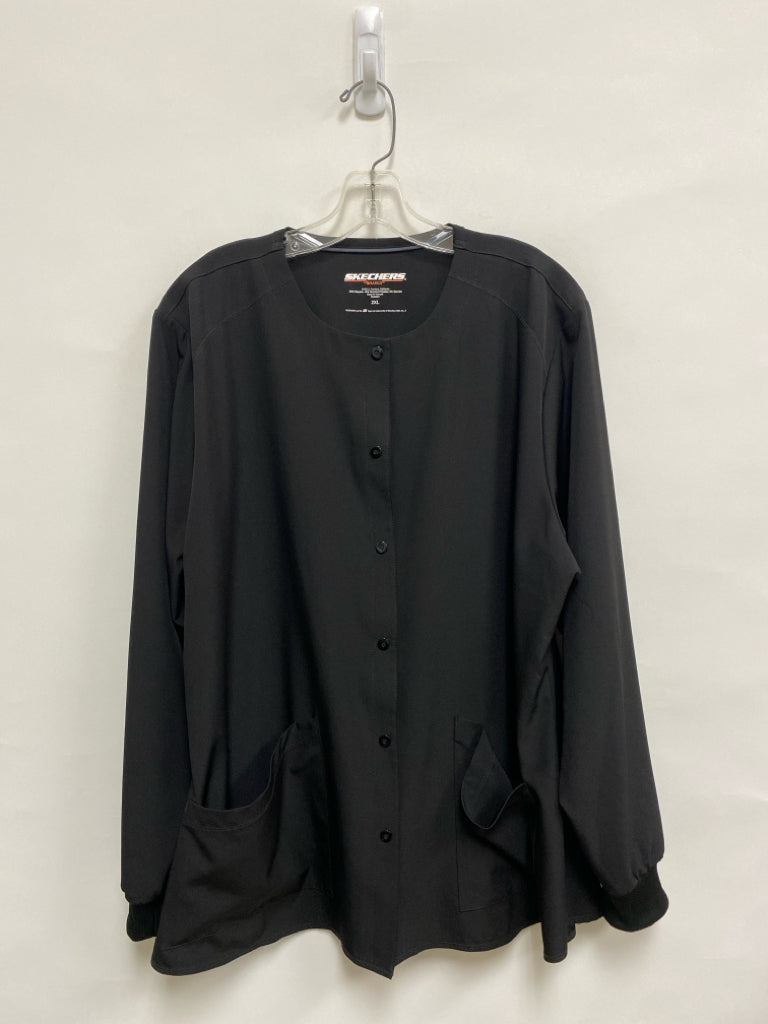 Skechers Size 2X Black Button Up Plus Size Uniform Jacket