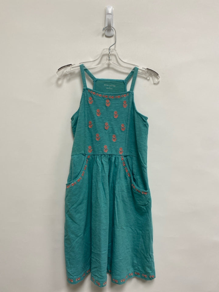 Garnet Hill SIZE L Seafoam Coral Embroidered Sleeveless Girl&