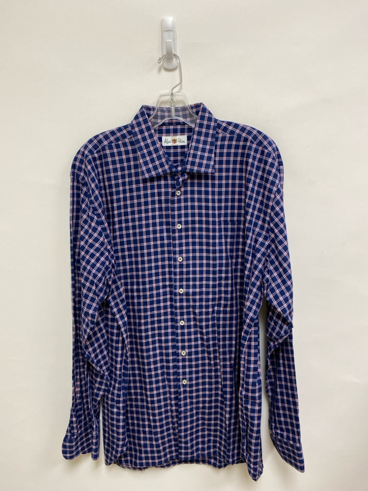 Alan Paine Size XL Navy White/Red Plaid Men&