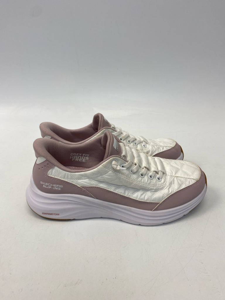 Skechers  Size 8 White Blush Sneakers