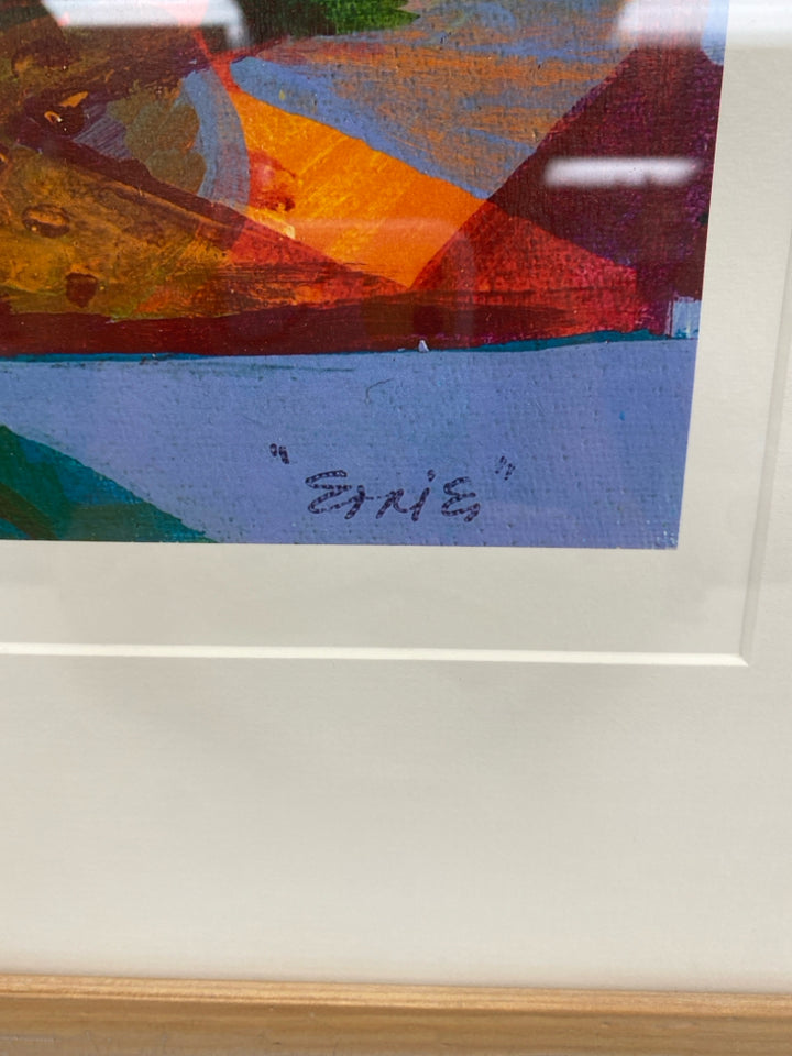 Orange/Red Blue/Yellow Tropical Framed Art