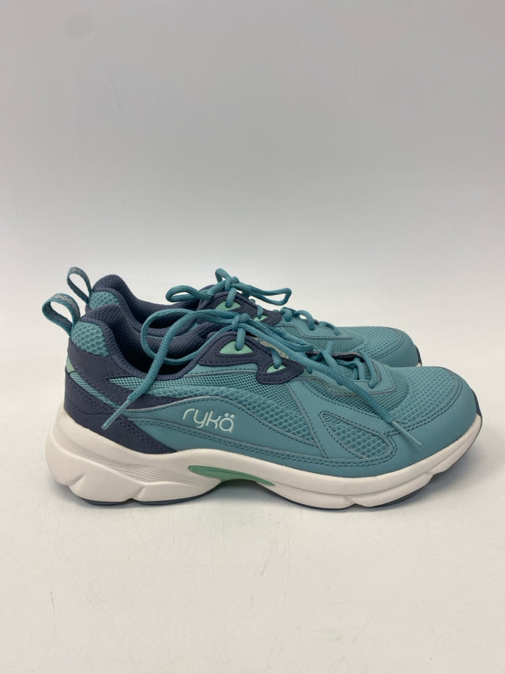Ryka  Size 8 Aqua Blue Lace-up Fabric Sneakers