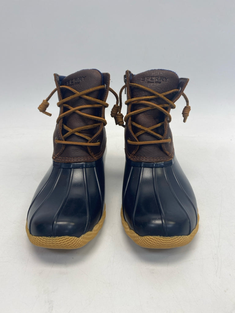 Sperry US Shoe Size 8.5 Black Brown Side Zipper Boots