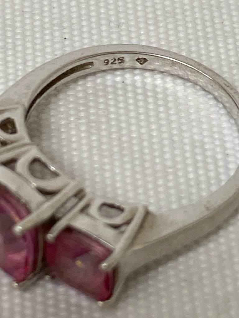 Pink Silver Jeweled Ring