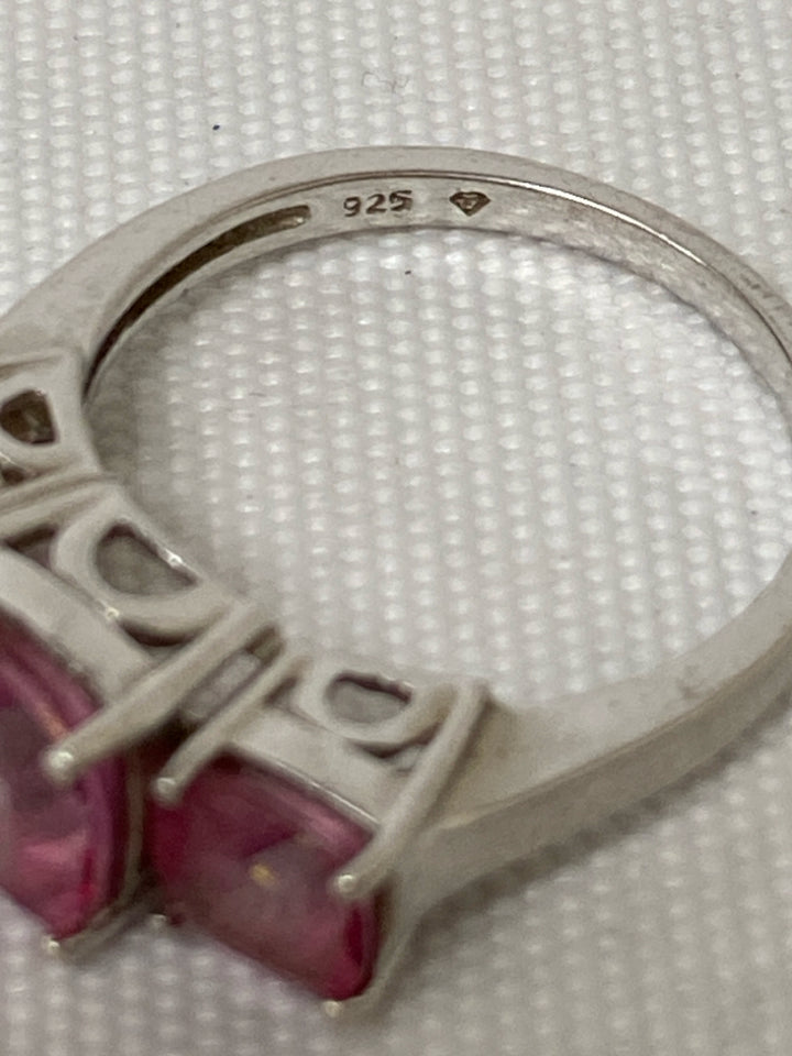Pink Silver Jeweled Ring