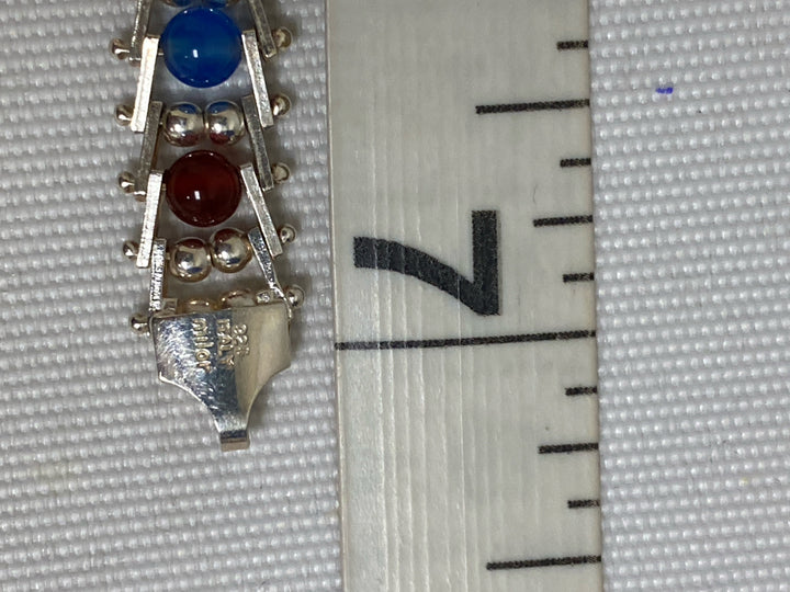 Multi Color Silver Beaded Bracelet