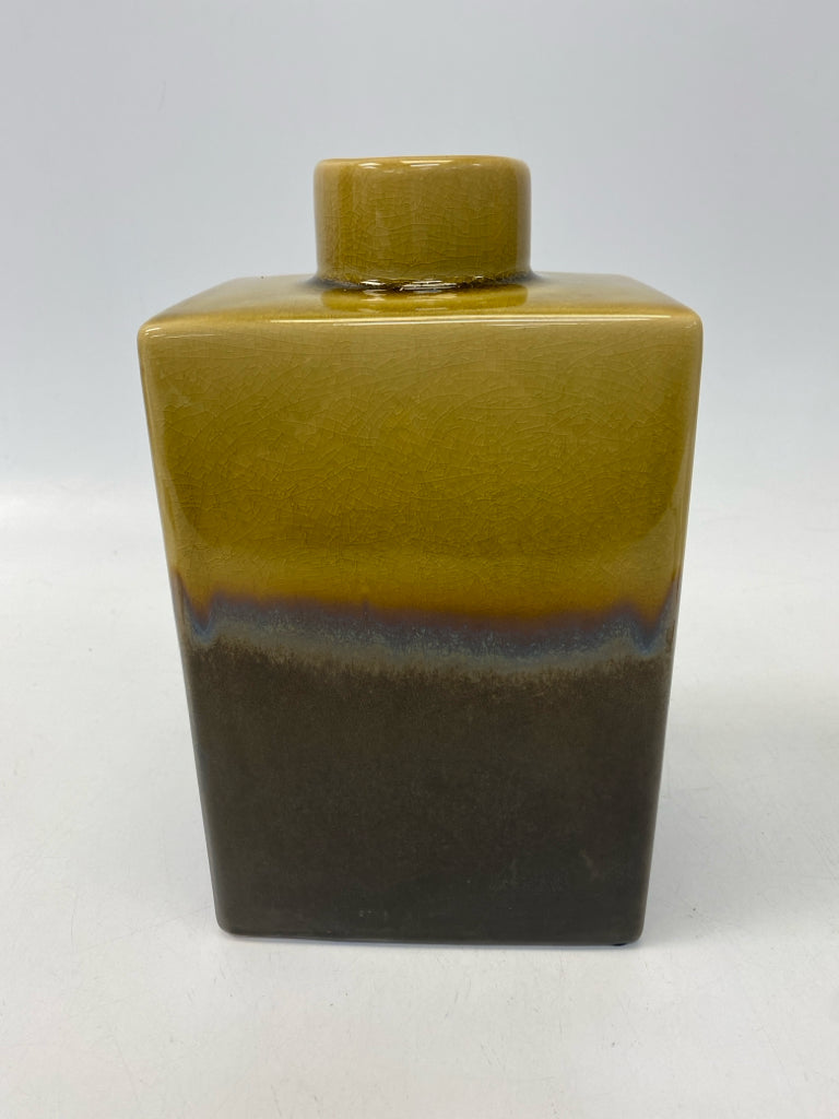 Gold Brown Drip glaze Ceramic Vase