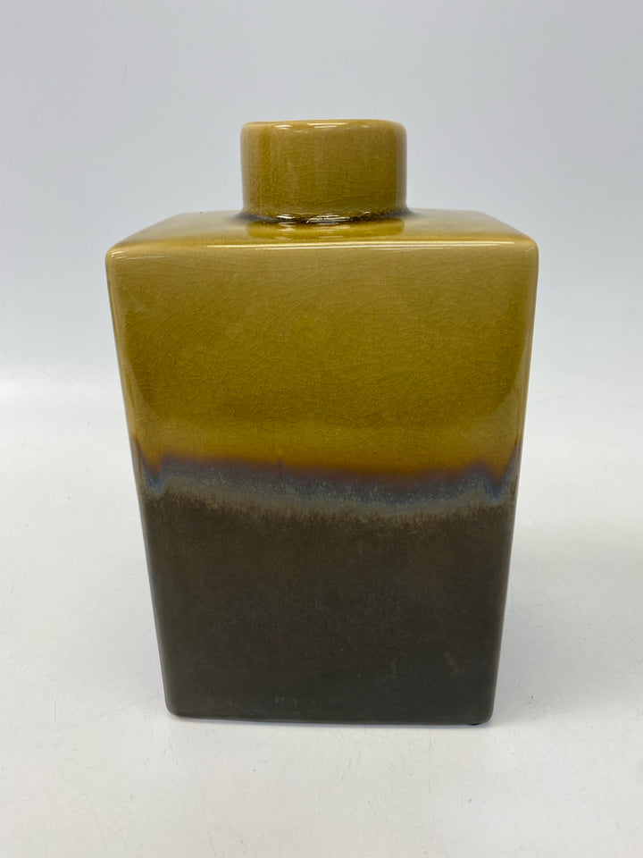 Gold Brown Drip glaze Ceramic Vase