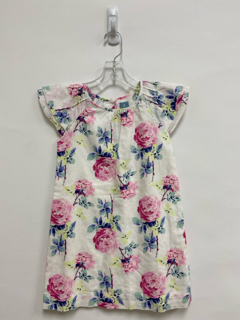 Baby Gap SIZE 5 White Pink/Multi Floral Linen Blend Girl&