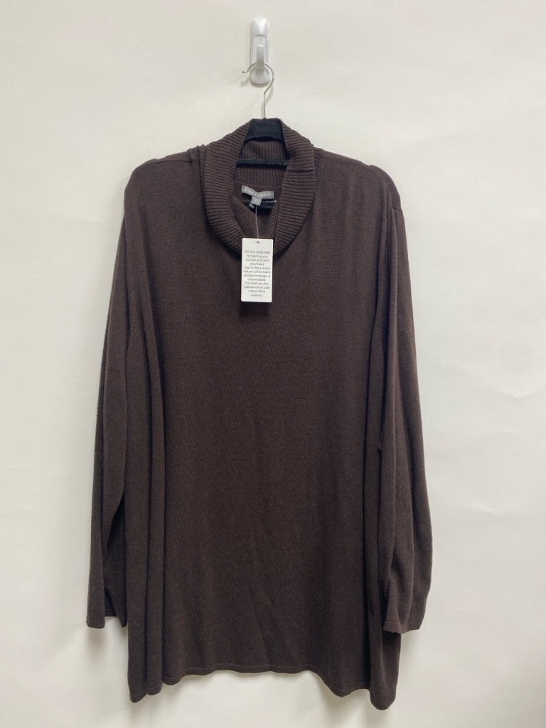 NWT Jessica London Size 5X Espresso Cowl Neck Plus Size Sweater