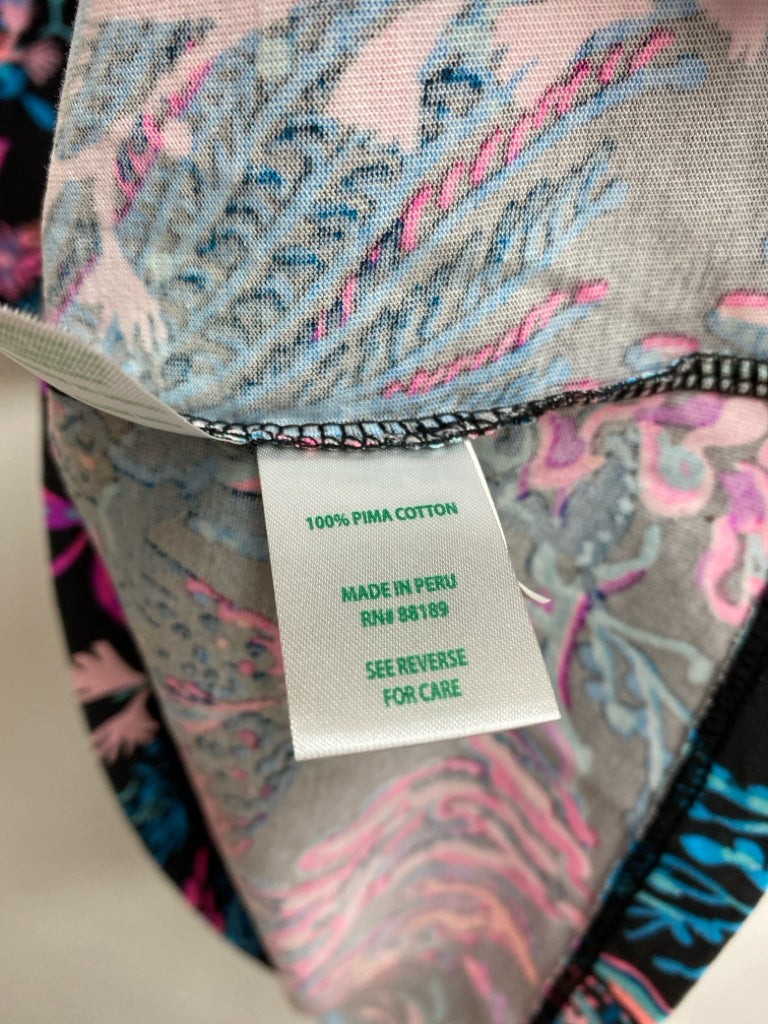 LILLY PULITZER Size XXS Black Blue/Pink V Neck Ladies Dress