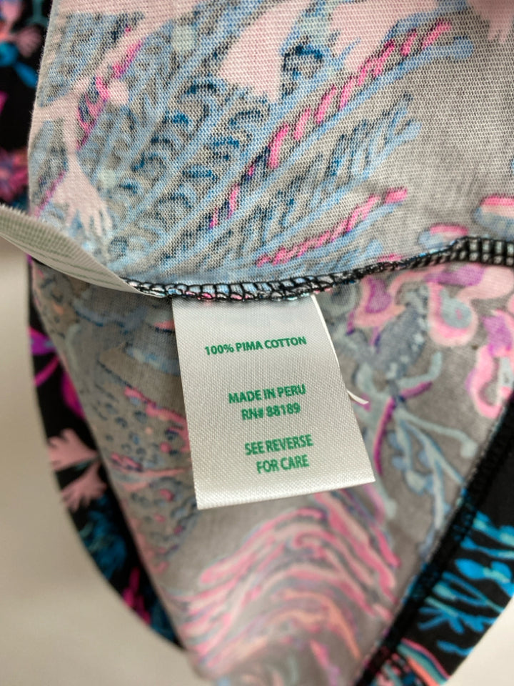 LILLY PULITZER Size XXS Black Blue/Pink V Neck Ladies Dress