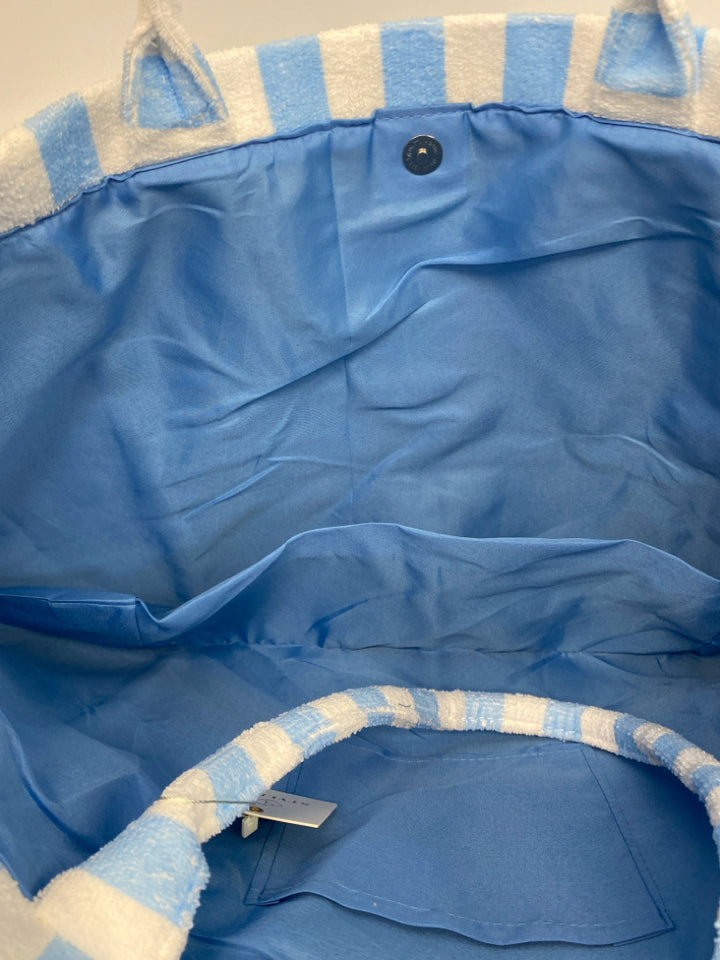 NWT White Blue Stripe(s) Tote Bag