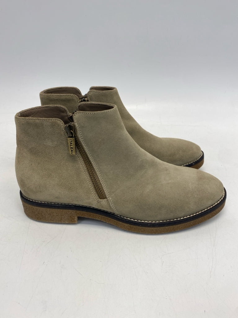 EU Shoe Size 39 Cream Side Zipper Boots