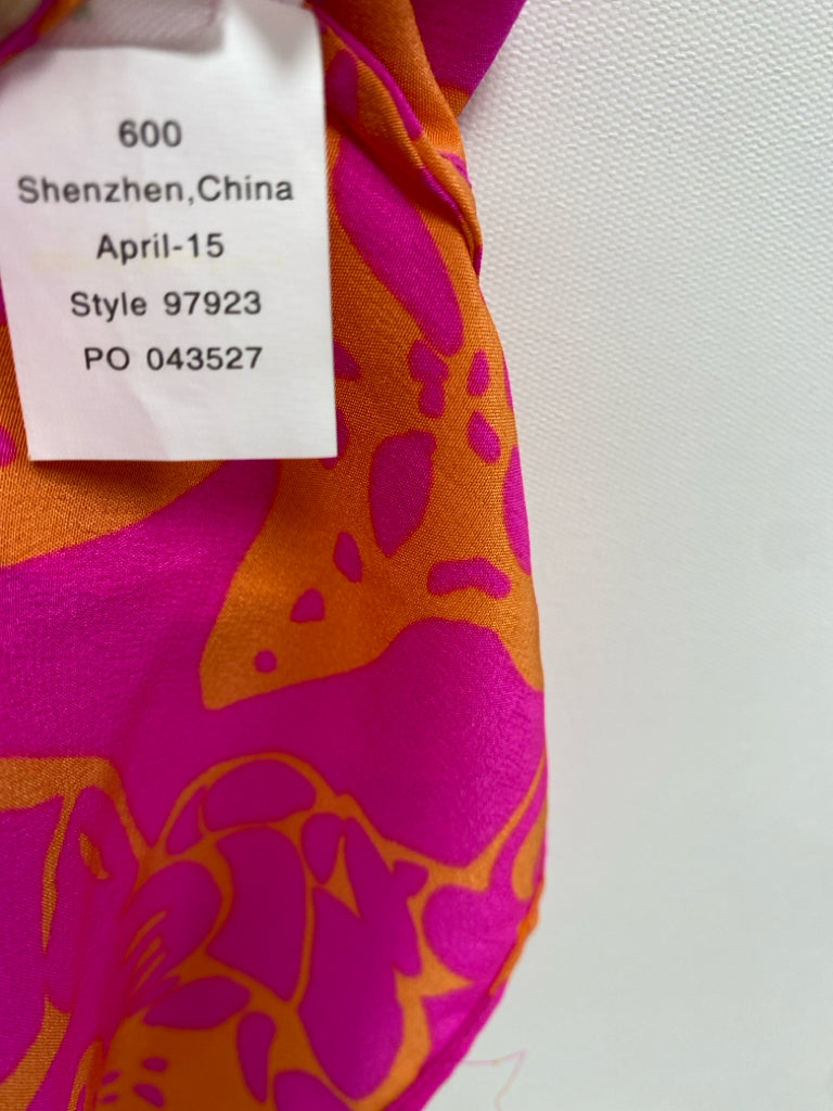 LILLY PULITZER Size S Hot Pink Orange Floral Tank Ladies Top