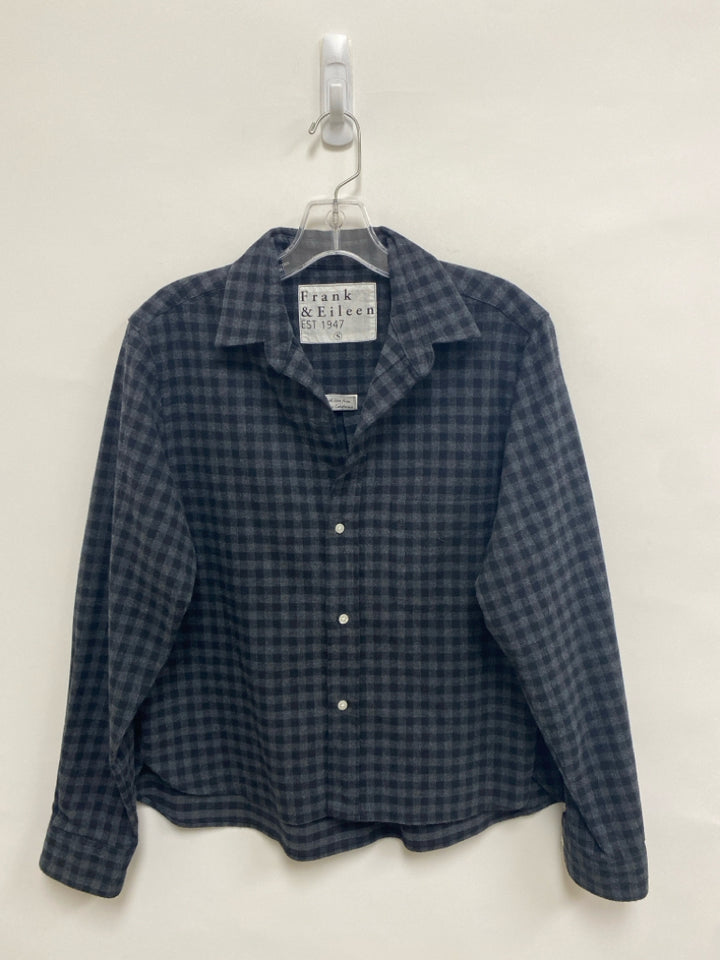 Frank &amp; Eileen Size S Black/Gray Buffalo Check Ladies Top