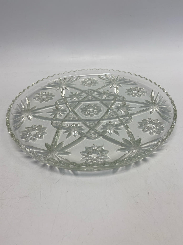 Anchor Hocking Clear Stars Glass Serving Piece