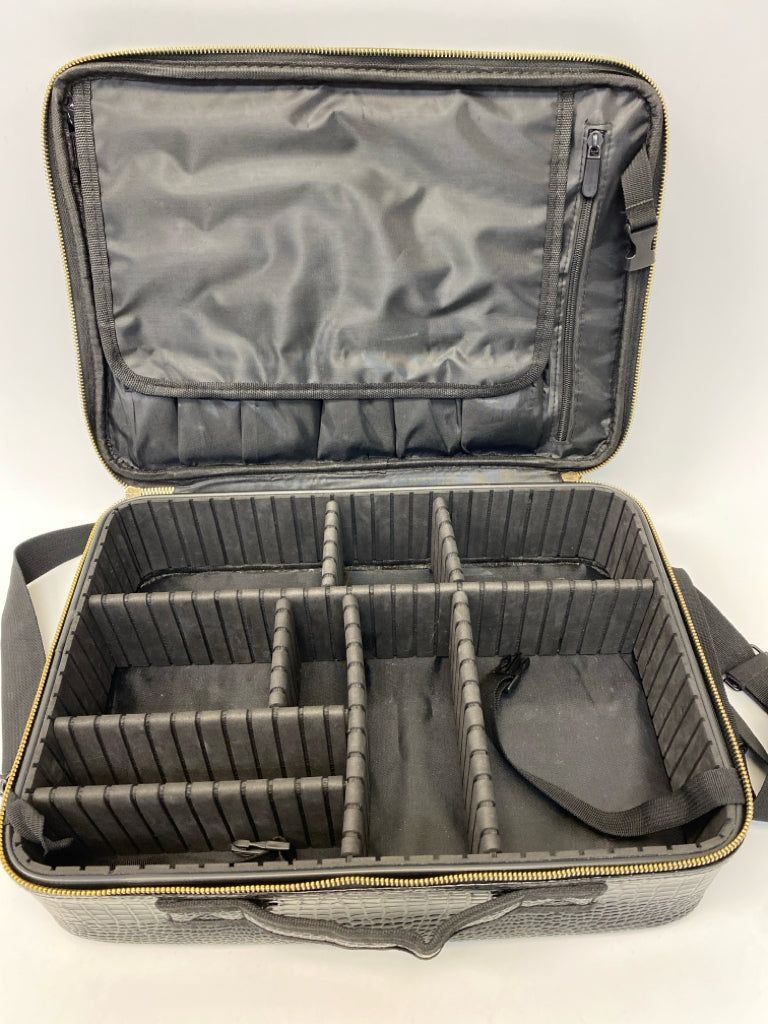 Black Embossed Make-up Bag