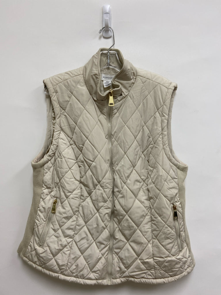 WORKSHOP/REPUBLIC Size 2X Cream Quilted Plus Size Vest