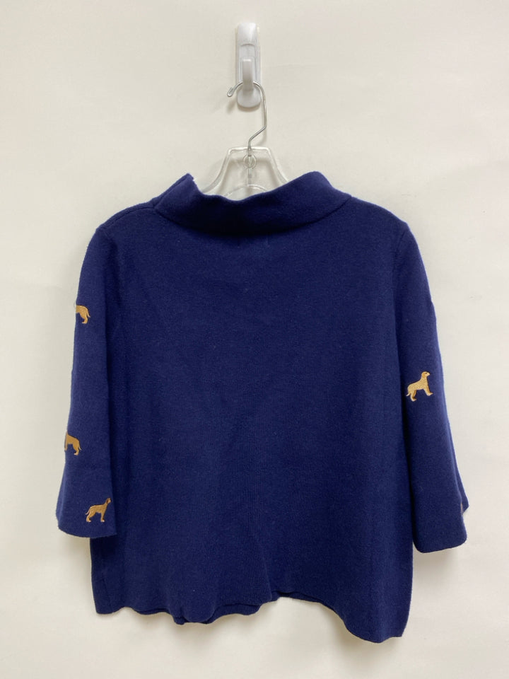 Size S Navy Dogs Embroidered Ladies Sweater