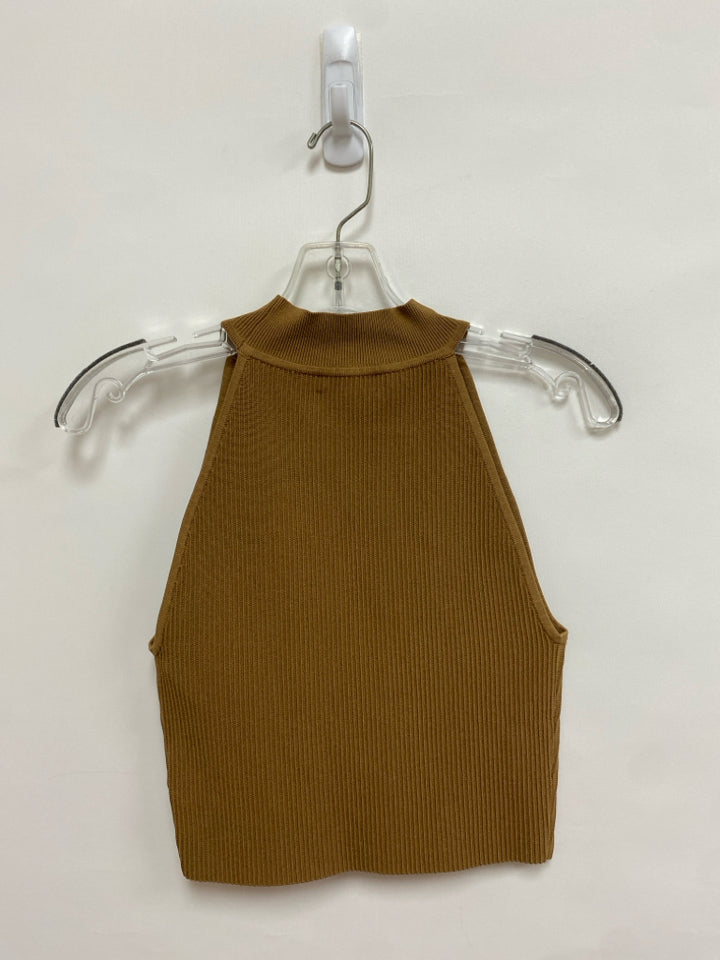 NWT BABATON Size M Camel Ribbed Halter Ladies Sweater