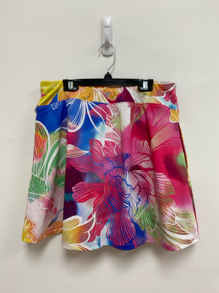 Talbots Size M Yellow Pink/Multi Flowers Ladies Skirt
