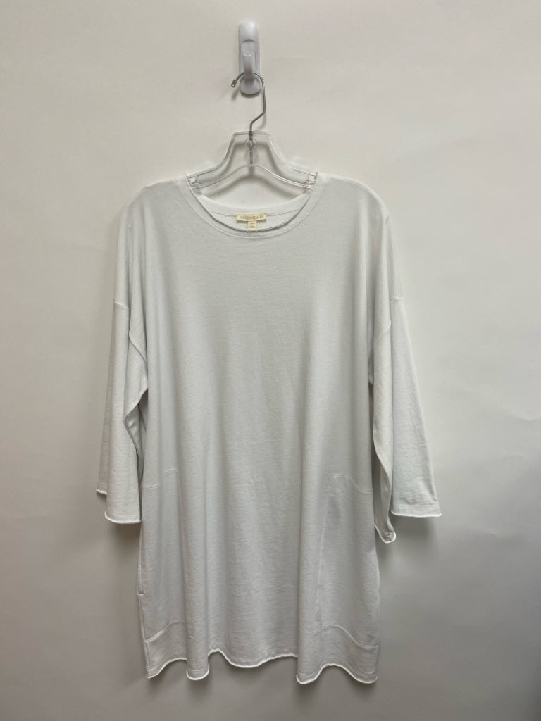 Eileen Fisher Size L White Pocket(s) Tunic Ladies Dress