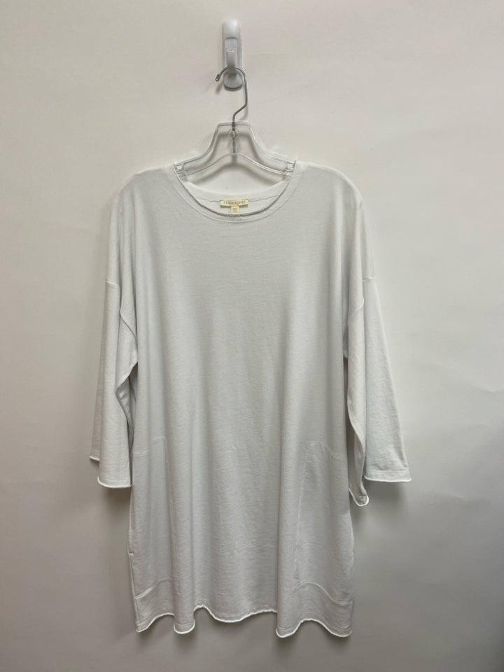 Eileen Fisher Size L White Pocket(s) Tunic Ladies Dress