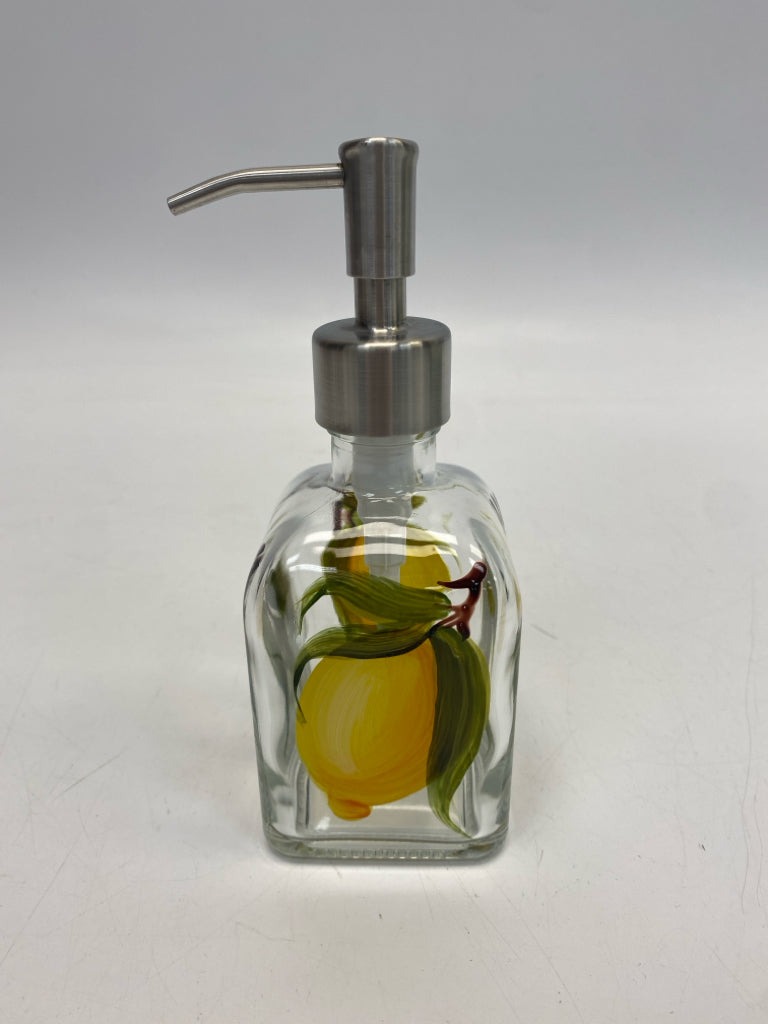 Clear Lemons Glass/Metal Soap/Lotion Dispenser
