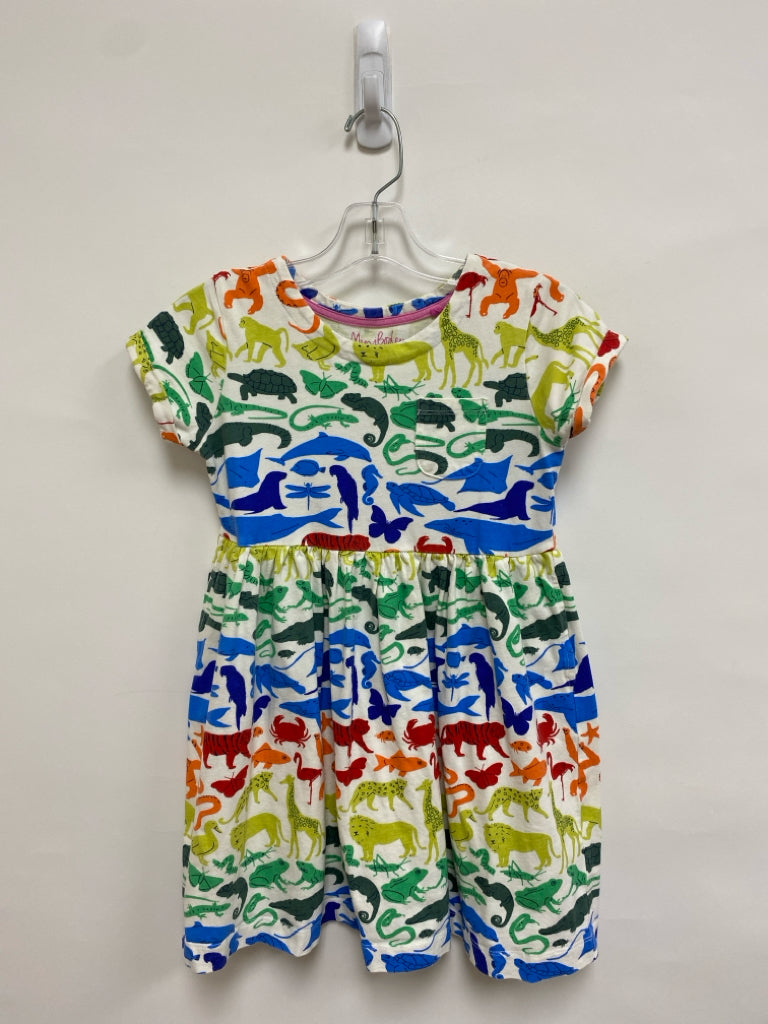 Mini Boden SIZE 7/8 White Multi Color Animals Girl&