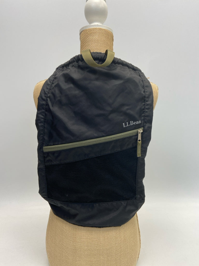 L L Bean Black Olive Green Backpack