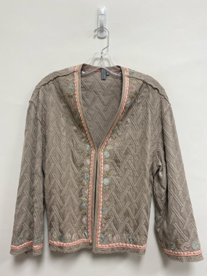 blank LONDON Size XS Taupe Pink Embroidered Ladies Jacket