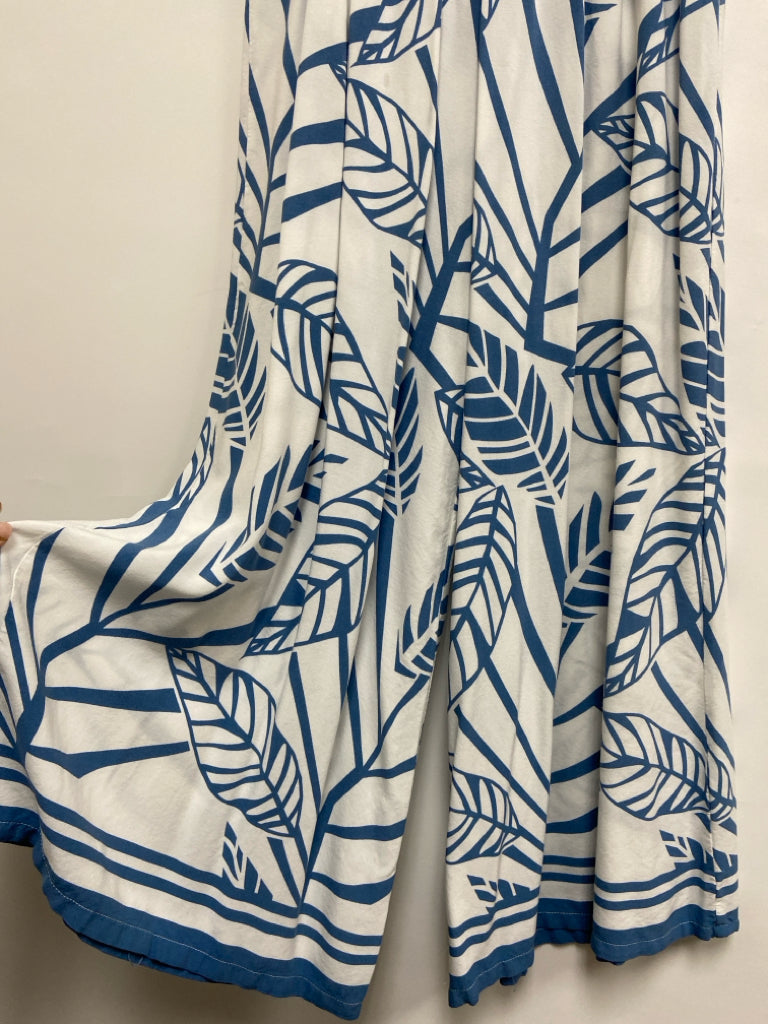 Size S White Blue Leaves Ladies Pants