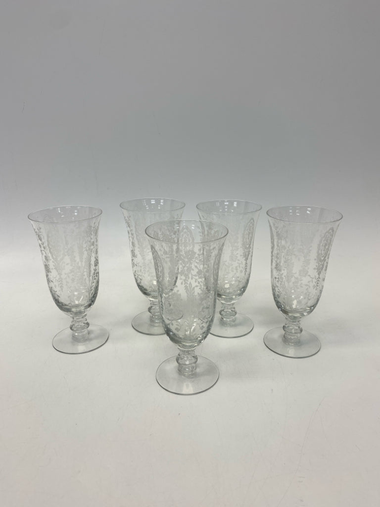 Clear Frosted Etched Glass Glassware