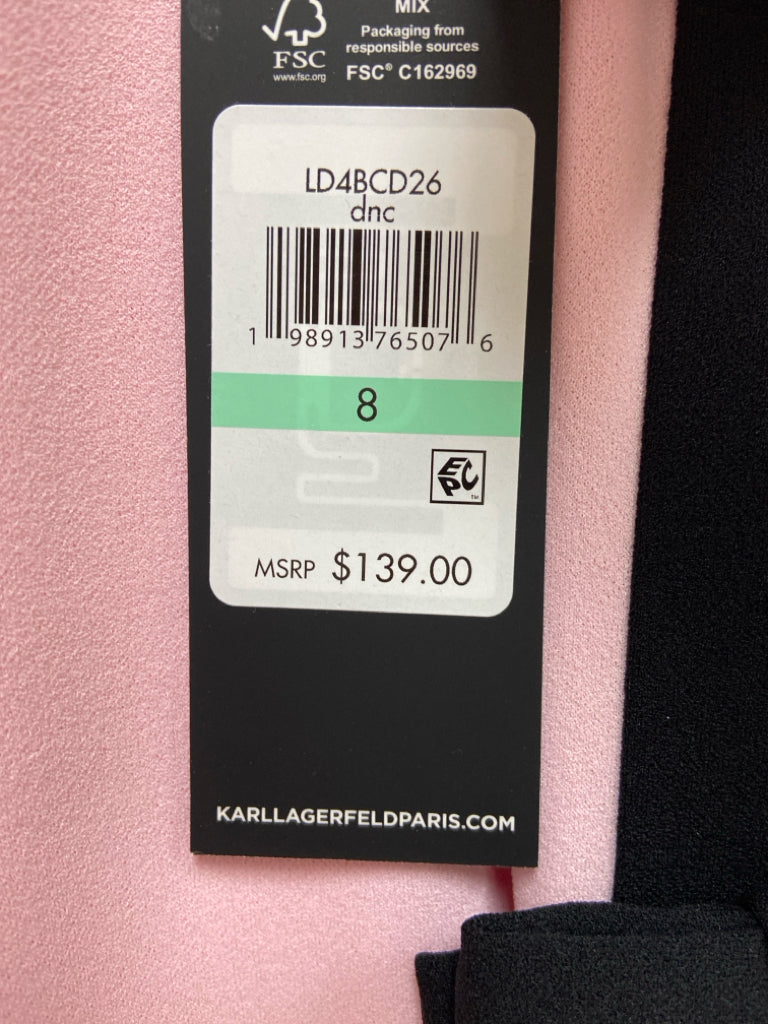 NWT Karl Lagerfeld Size 8 Pink Black Trimmed Ladies Dress