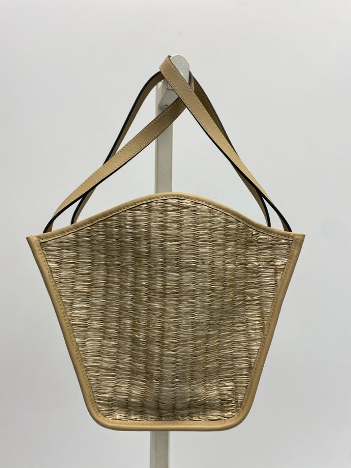NWT Natural Leather Raffia Handbag