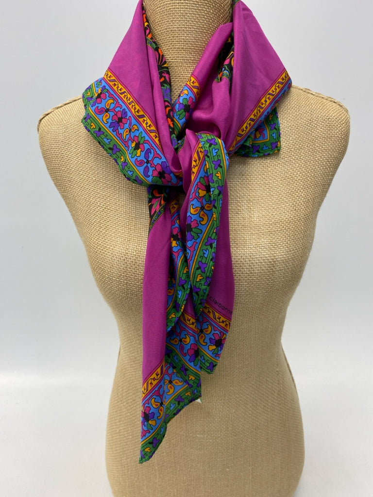 Fuschia Blue/Multi Flowers Scarf