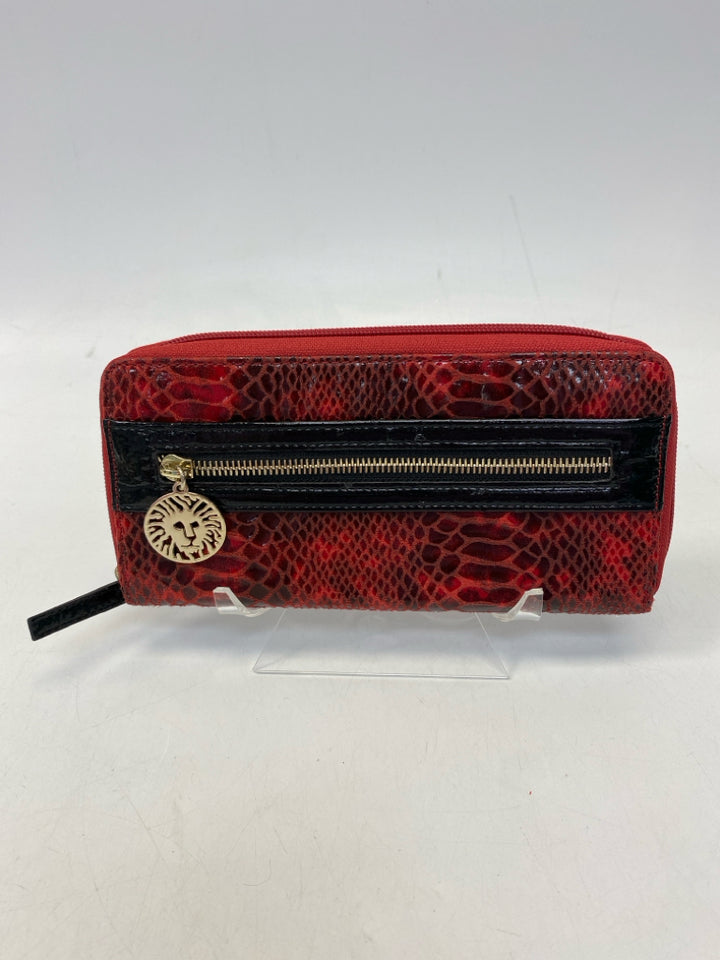 Anne Klein Red Black Snakeskin(s) Wallet