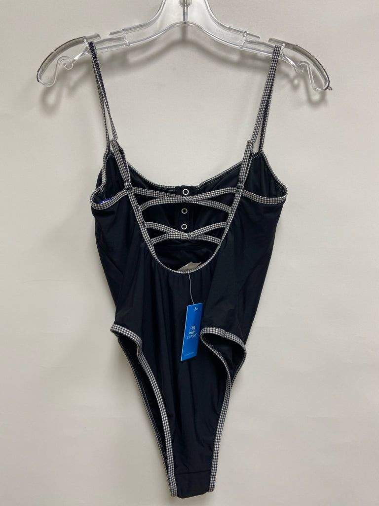 NWT Cupshe Size M Black White Checkered Ladies Swimwear