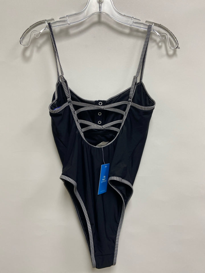 NWT Cupshe Size M Black White Checkered Ladies Swimwear